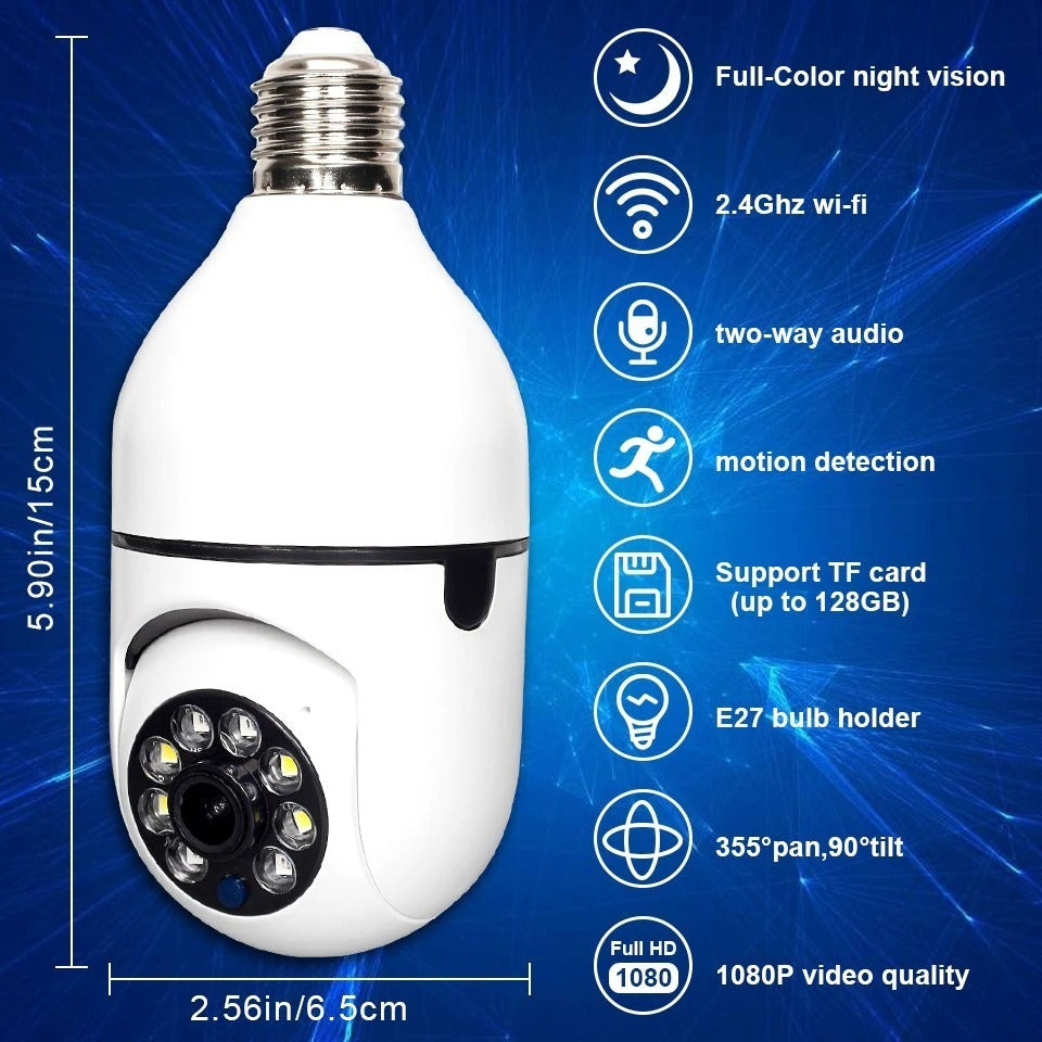 1080p Full HD Smart WiFi CCTV Bulb Camera | Wireless Home Security - Chic Flicks Store