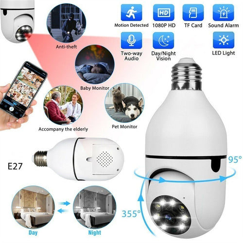 1080p Full HD Smart WiFi CCTV Bulb Camera | Wireless Home Security - Chic Flicks Store