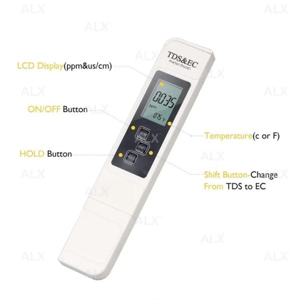 3-in-1 TDS Meter, Digital Water Quality Tester