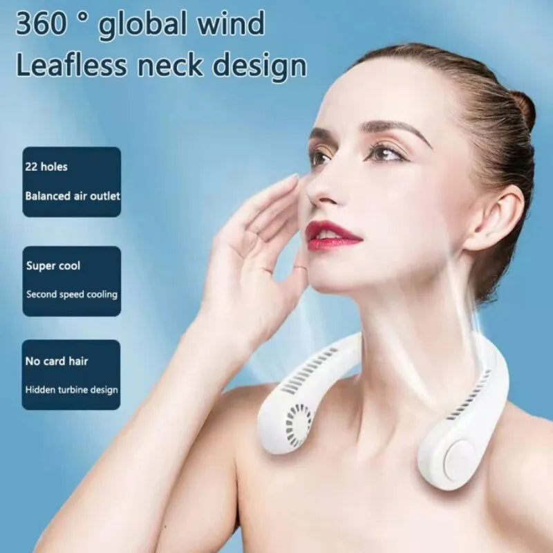 Rechargeable Bladeless Hanging Neck Fan - Chic Flicks Store