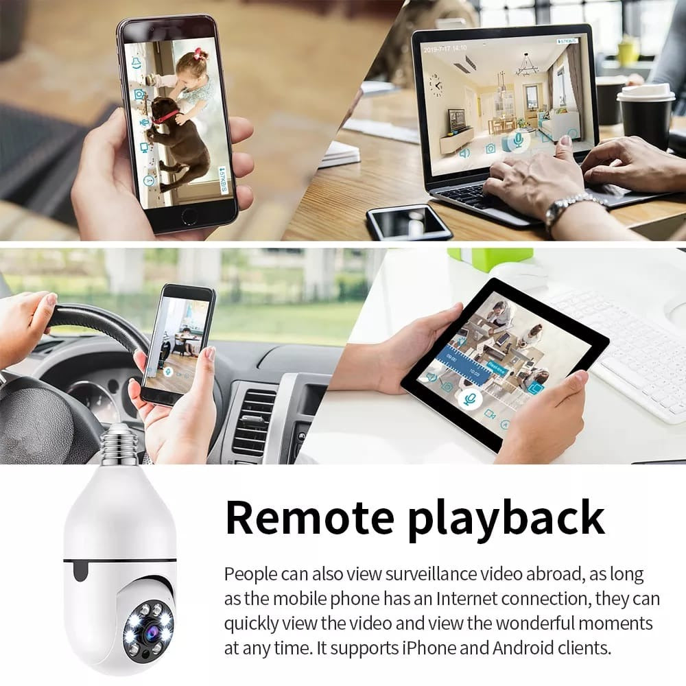 1080p Full HD Smart WiFi CCTV Bulb Camera | Wireless Home Security - Chic Flicks Store