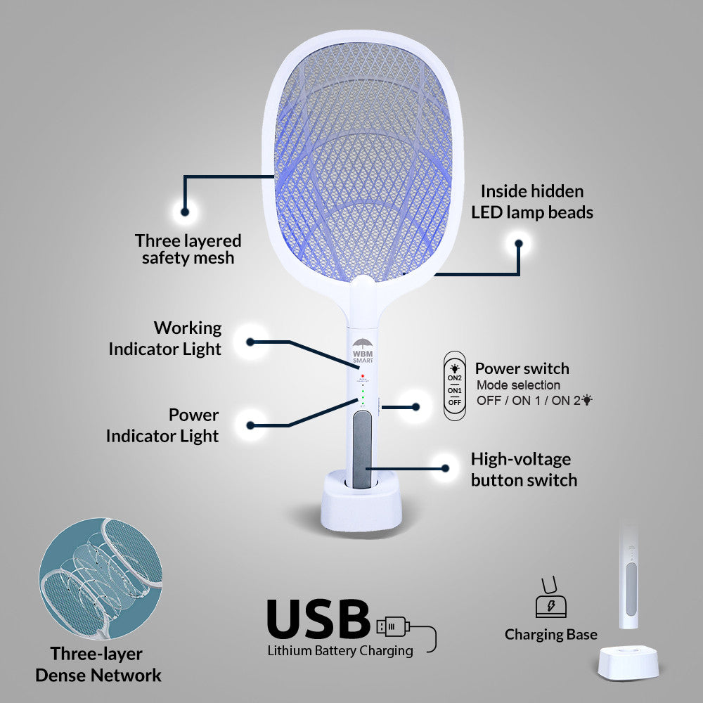 USB Rechargable Mosquito and Insect Killer Racket - Chic Flicks Store