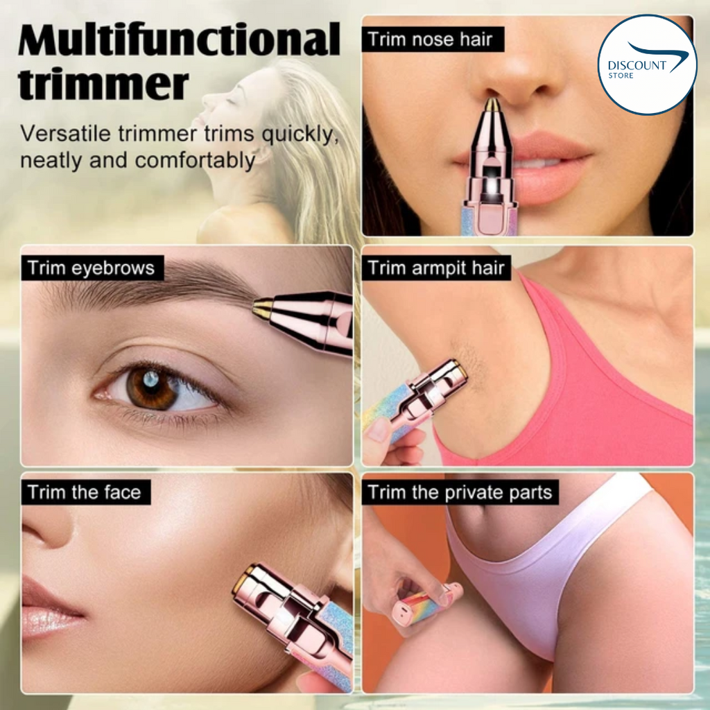 2 in 1 Rechargeable Facial Hair Remover | Eyebrow Trimmer With USB Charging Cable And Cleaning Brush