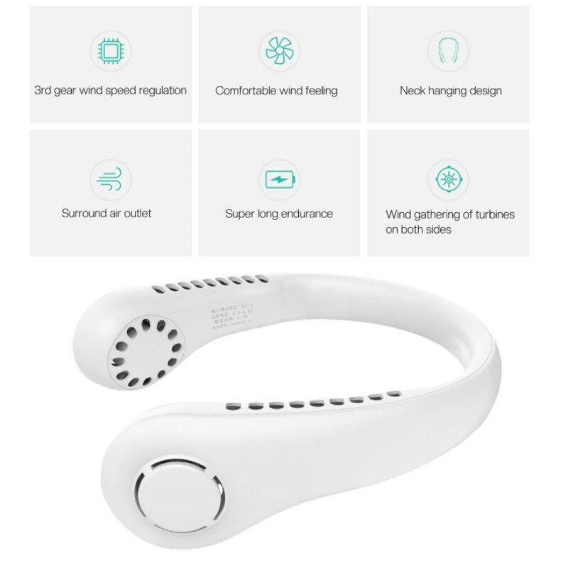 Rechargeable Bladeless Hanging Neck Fan - Chic Flicks Store