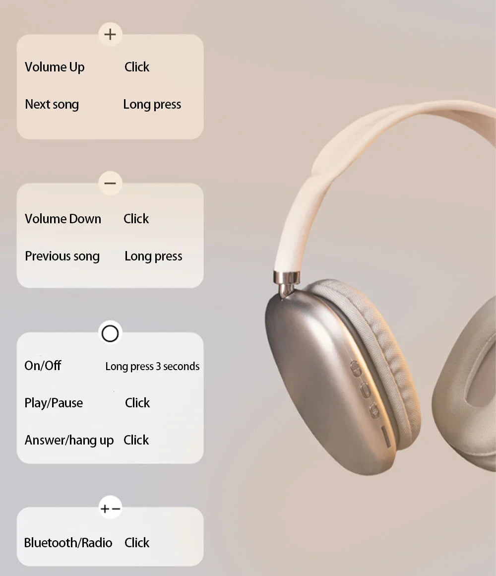 P9 Pro Wireless Bluetooth Headphone - Chic Flicks Store