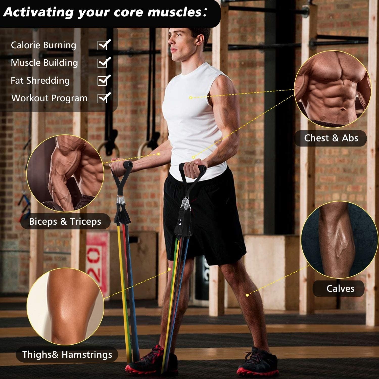 11 Pieces Power Resistance Band Set - For Men And Women - Chic Flicks Store