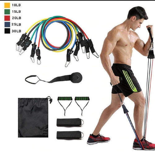 11 Pieces Power Resistance Band Set - For Men And Women - Chic Flicks Store