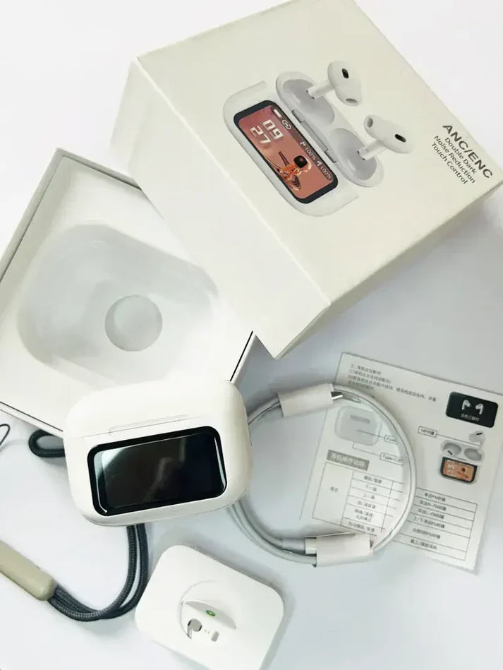 A9 Pro AirPods Anc/Enc Noise Reduction Touch Screen Display | Wireless Earbuds For Android & Ios