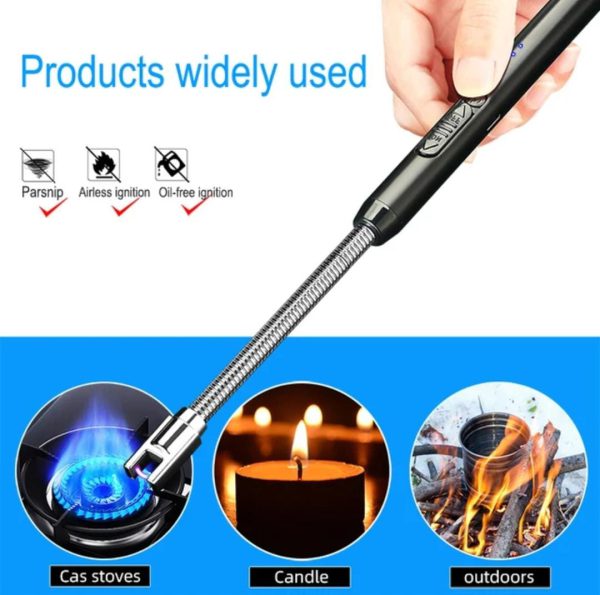 Electric USB Rechargeable Lighter, LED Battery Display ,rotate 360 Degrees - Chic Flicks Store