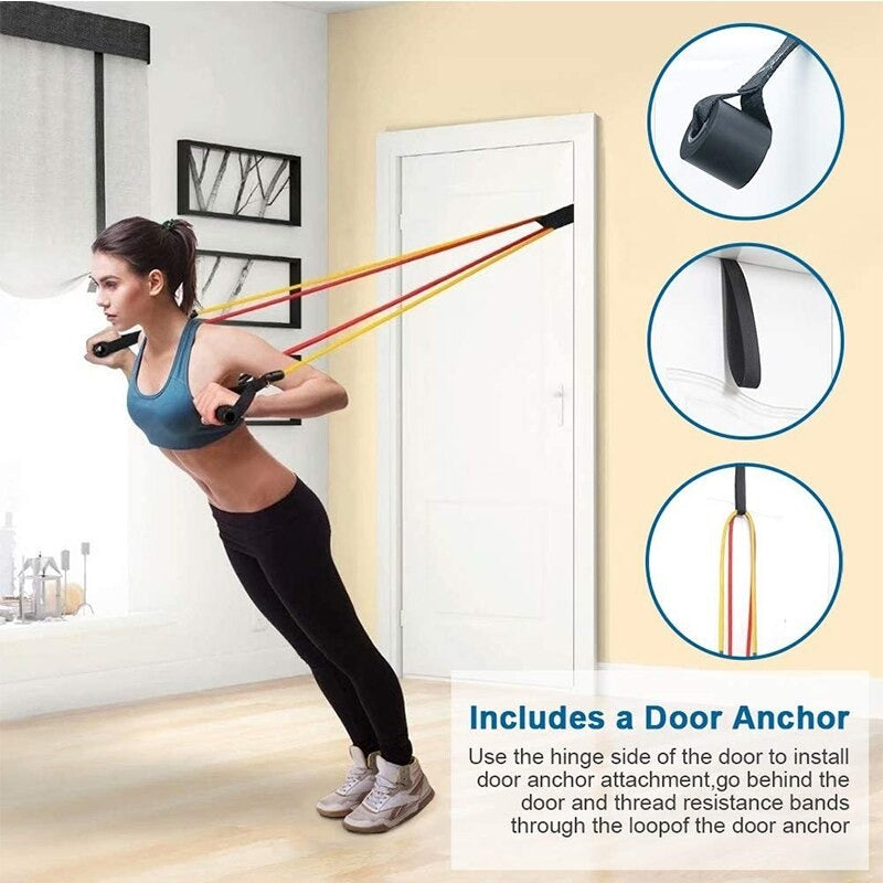 11 Pieces Power Resistance Band Set - For Men And Women - Chic Flicks Store
