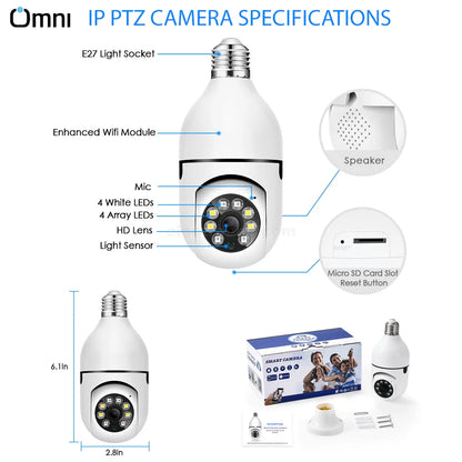 1080p Full HD Smart WiFi CCTV Bulb Camera | Wireless Home Security - Chic Flicks Store