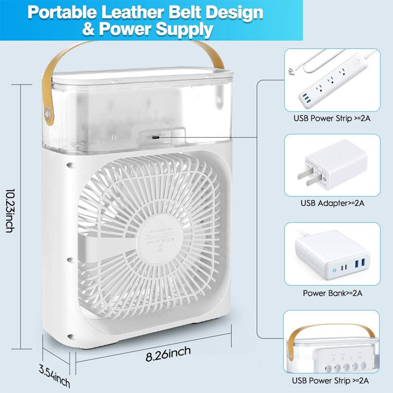 Mini Portable Air Conditioner USB Fan With Mist Water Spray – Portable Cooling Fan for Office, Kitchen & Home - Chic Flicks Store