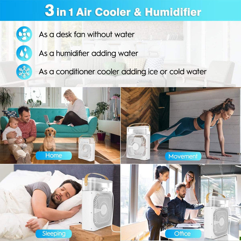 Mini Portable Air Conditioner USB Fan With Mist Water Spray – Portable Cooling Fan for Office, Kitchen & Home - Chic Flicks Store