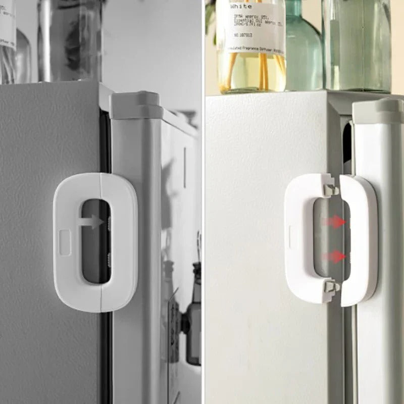 Child Safety Refrigerator Lock – Double Safety Button | Child Proof & Self-Adhesive Design - Chic Flicks Store