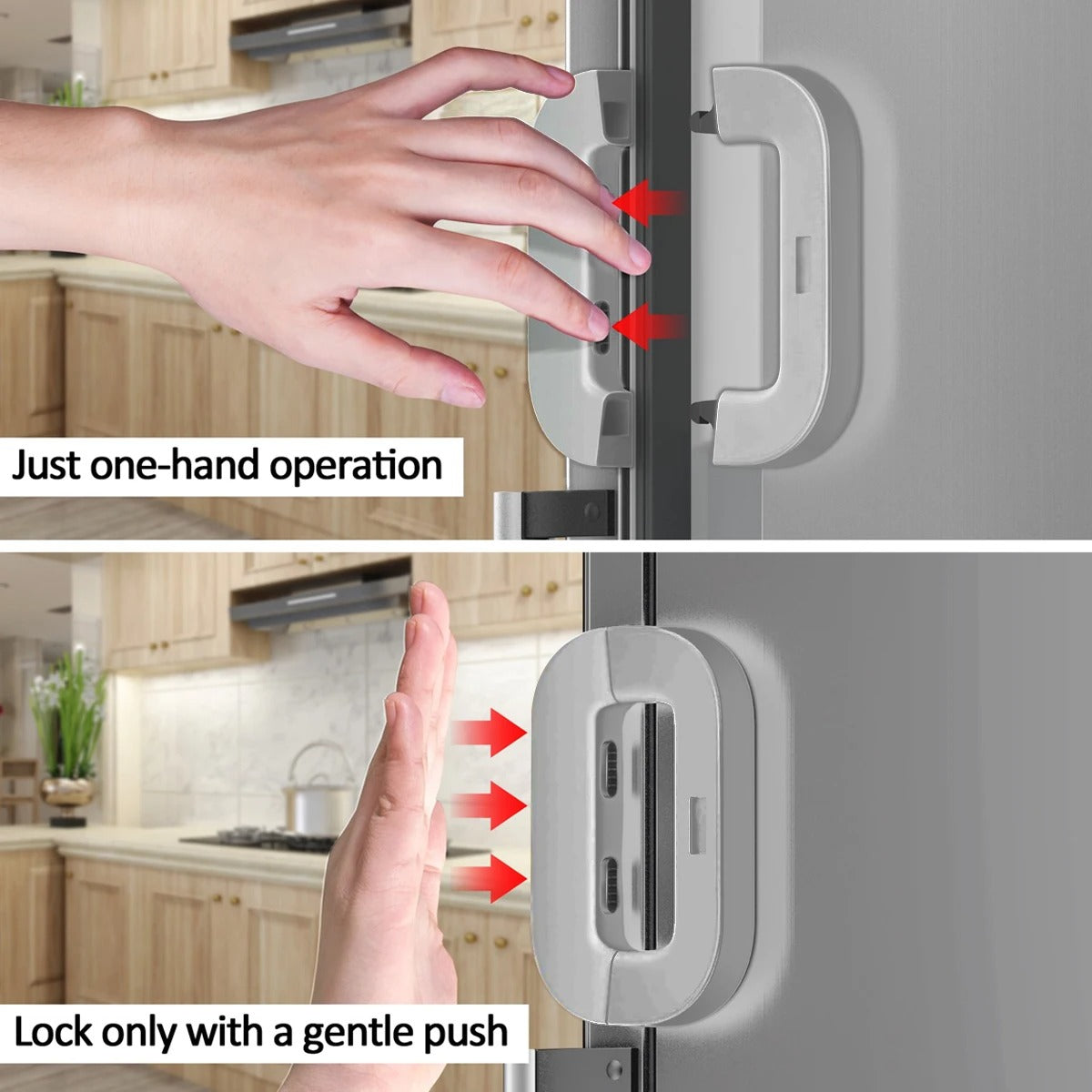 Child Safety Refrigerator Lock – Double Safety Button | Child Proof & Self-Adhesive Design - Chic Flicks Store